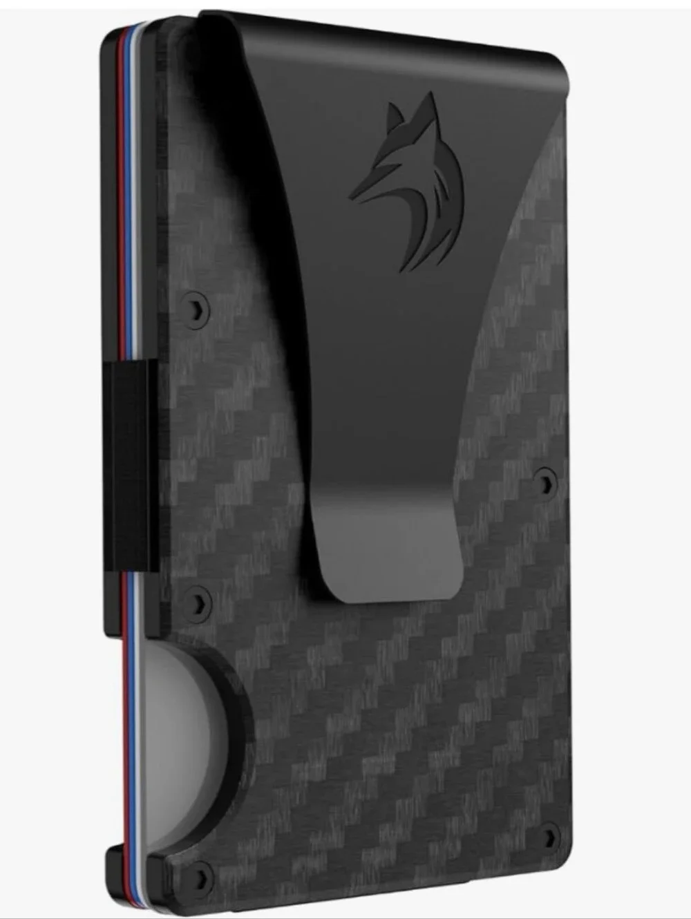 Men's Slim Carbon Fiber Minimalist Metal Wallet RFID Blocking Money Clip